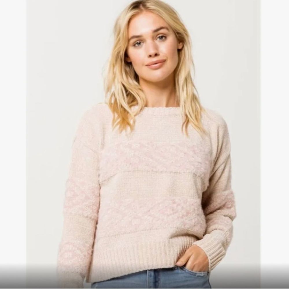Others follow pink long sleeve sweater with texture